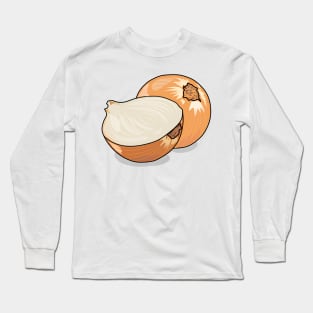 Onion cartoon illustration Long Sleeve T-Shirt